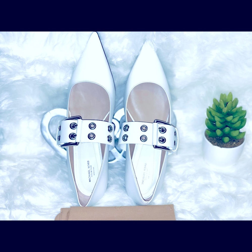Michael Kors Collection white flats